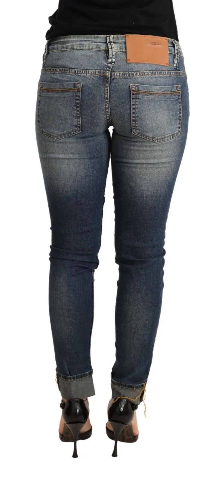 Acht  Washed Cotton Low Waist Skinny  Women Trouser Women's Jeans