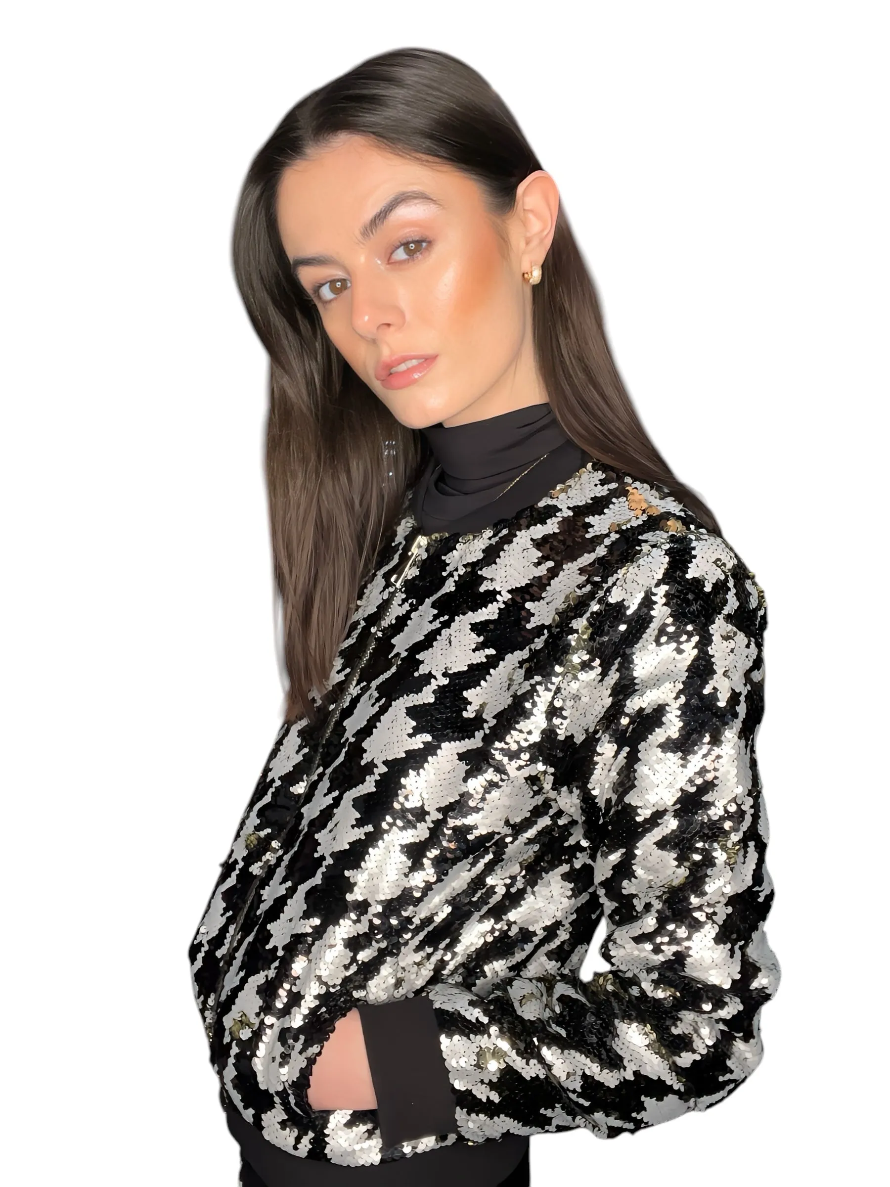 Any Old Iron Dogstooth Bomber Jacket