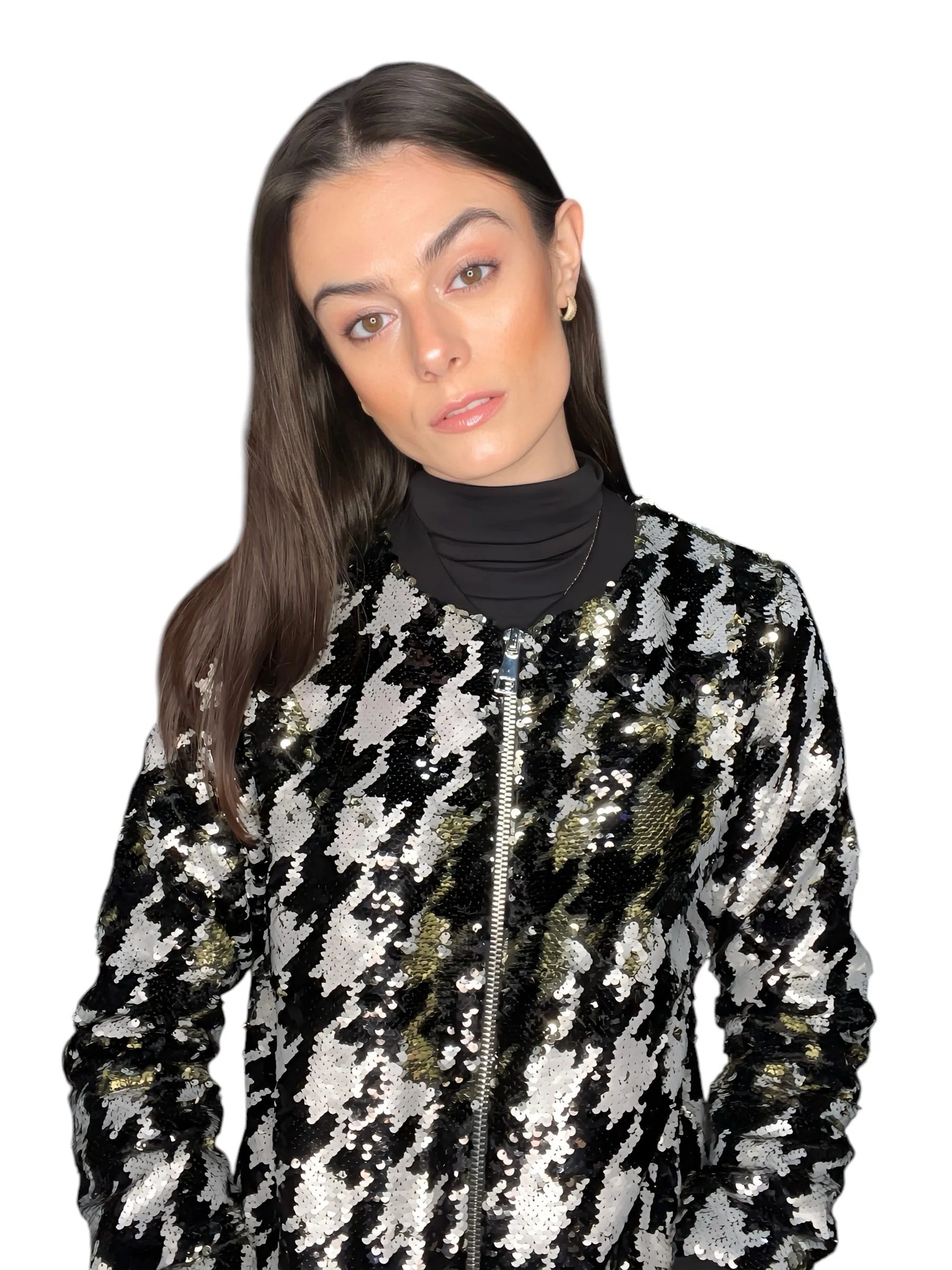 Any Old Iron Dogstooth Bomber Jacket