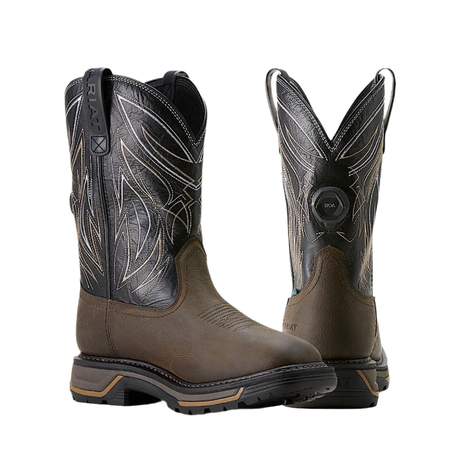 Ariat Men's H20 Big Rig Boa Work Boot - Iron Coffee/Black Ariat Shoes