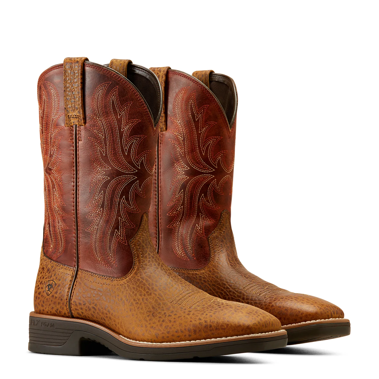 Ariat Men's Ridgeback Boot Tan Bull Emboss/Orange Rust Ariat Shoes
