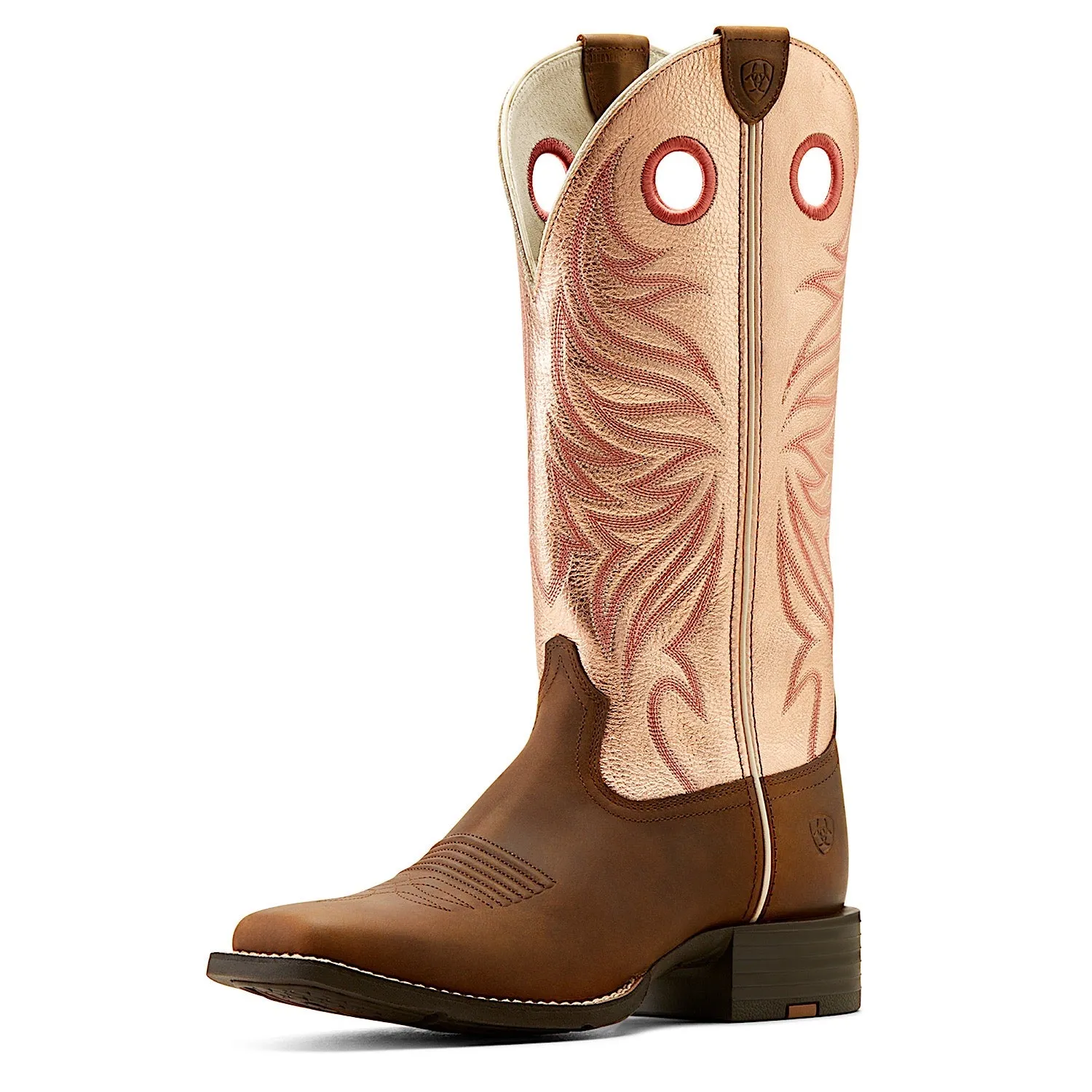 Ariat Women's Round Up Ryder Wide Square Toe Western Boot - Pink Ariat Shoes