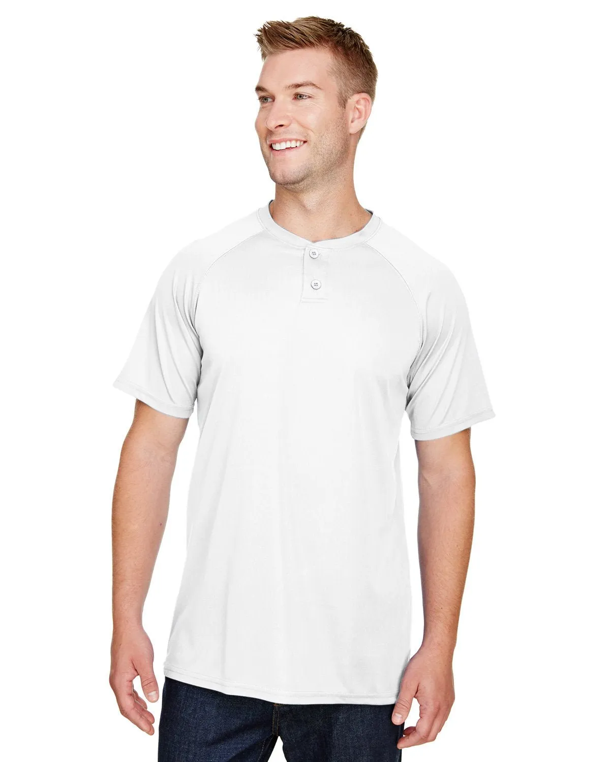 Augusta Sportswear AG1565 Adult Attain 2-Button Baseball Jersey