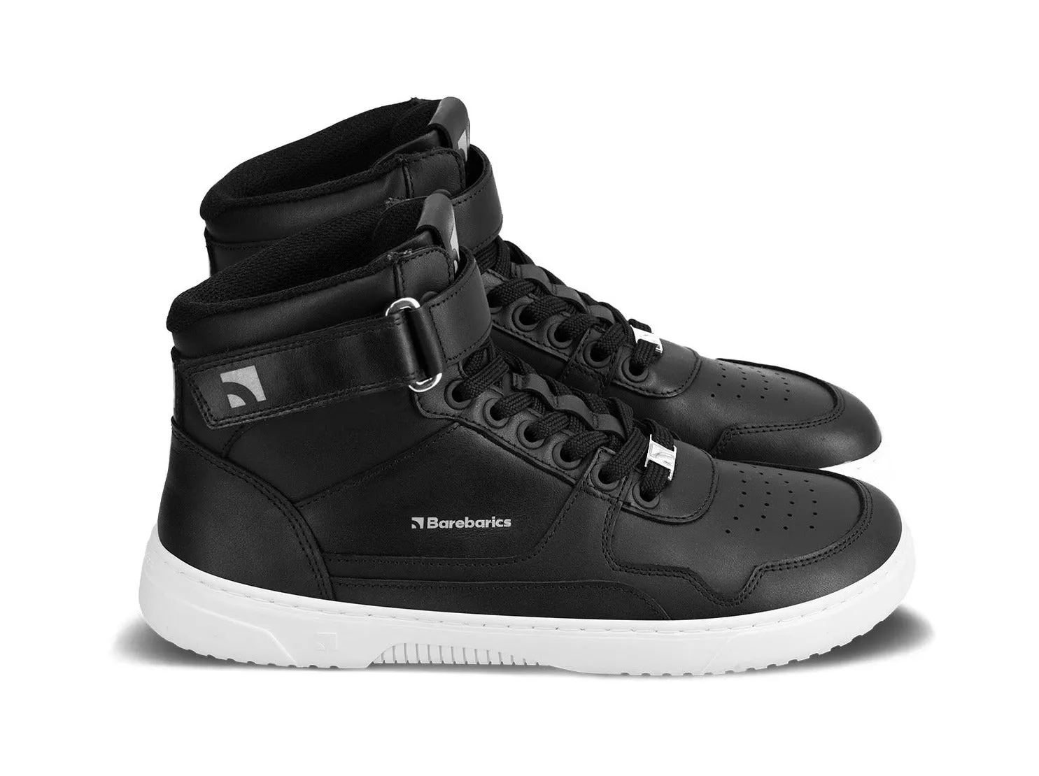 Barefoot Sneakers Barebarics Zing - High Top - Black & White - Leather Shoes_Be Lenka_Footwear