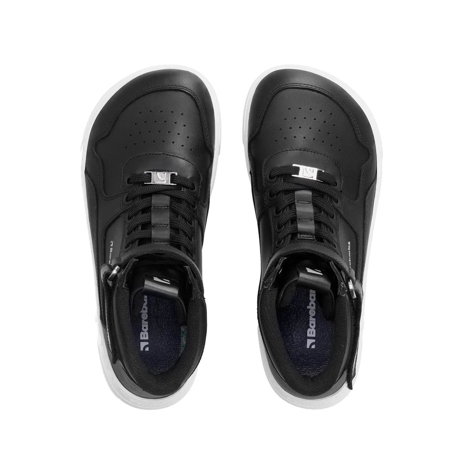 Barefoot Sneakers Barebarics Zing - High Top - Black & White - Leather Shoes_Be Lenka_Footwear