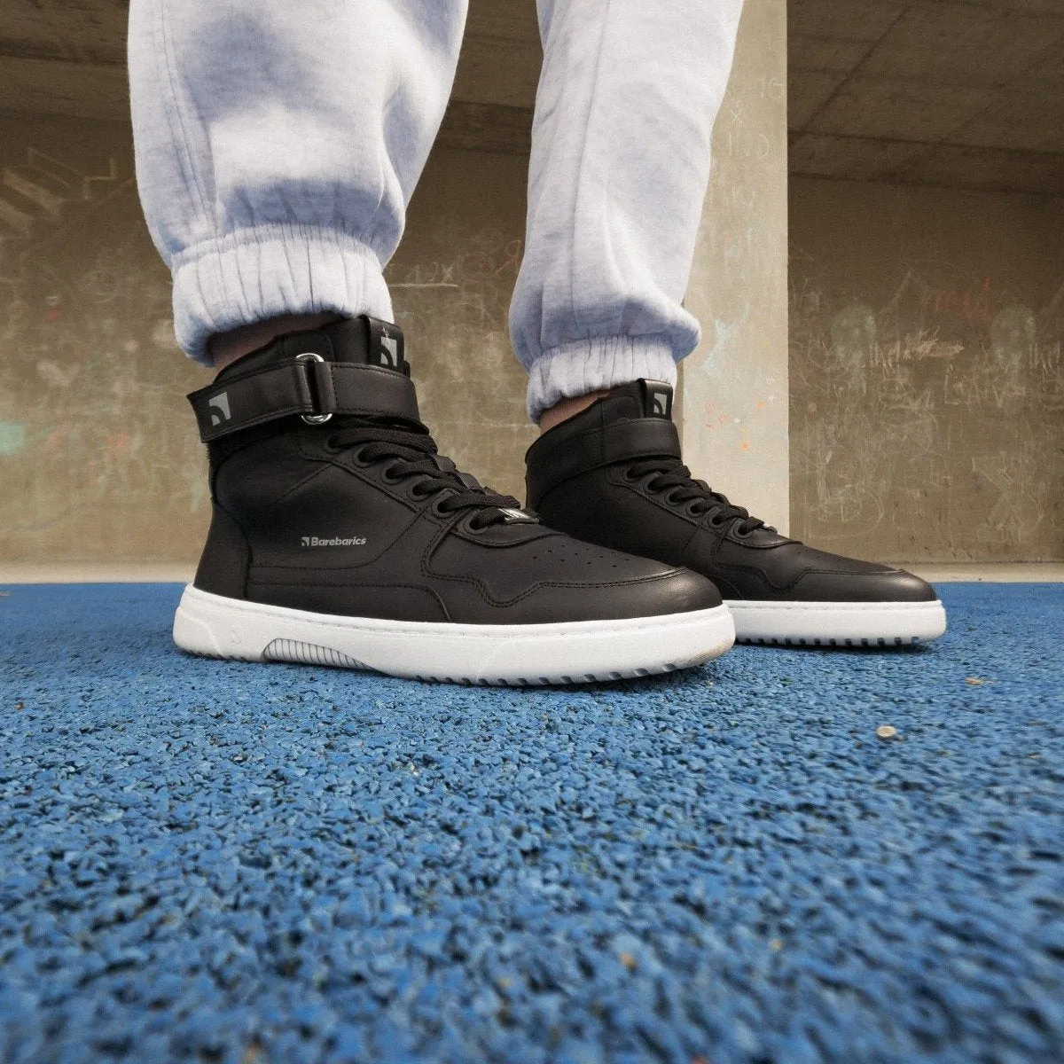 Barefoot Sneakers Barebarics Zing - High Top - Black & White - Leather Shoes_Be Lenka_Footwear