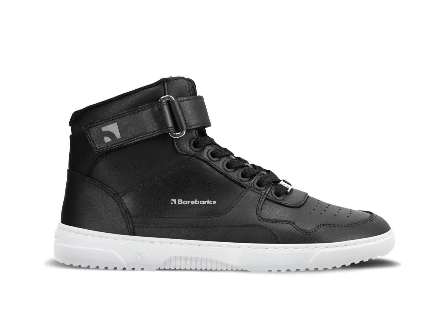 Barefoot Sneakers Barebarics Zing - High Top - Black & White - Leather Shoes_Be Lenka_Footwear