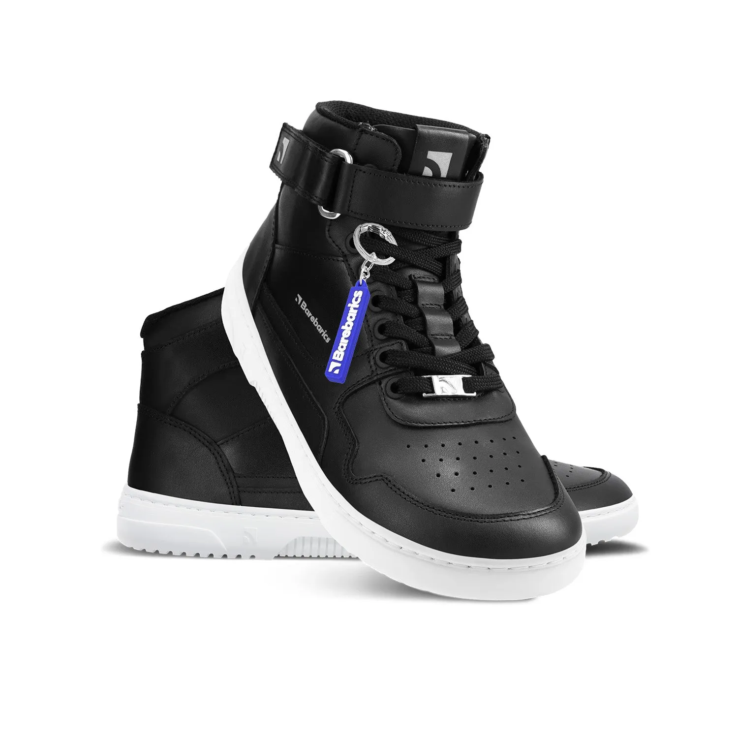 Barefoot Sneakers Barebarics Zing - High Top - Black & White - Leather Shoes_Be Lenka_Footwear