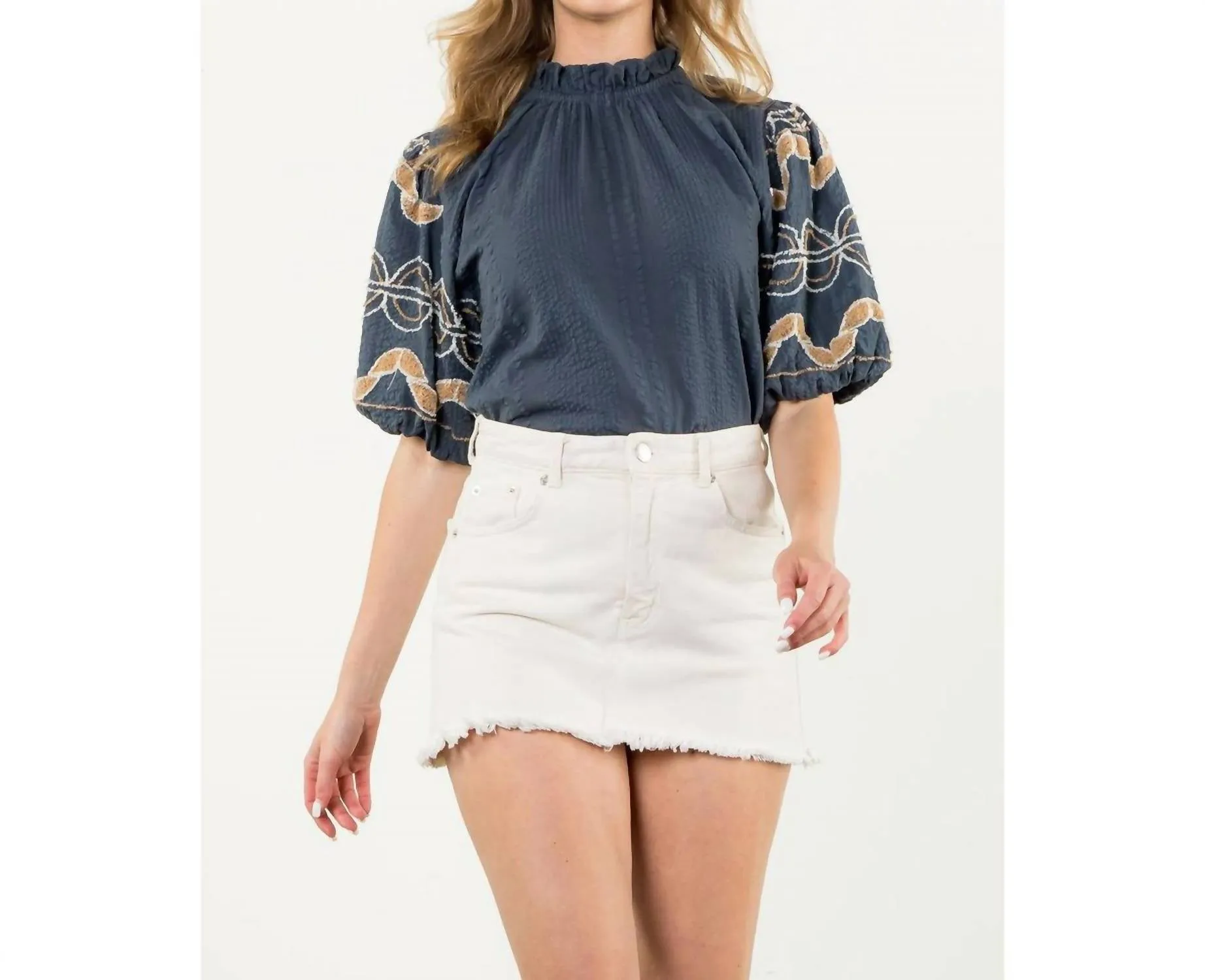Becca Top In Denim Blue