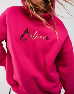 Believe Sweatshirt In Fuchsia