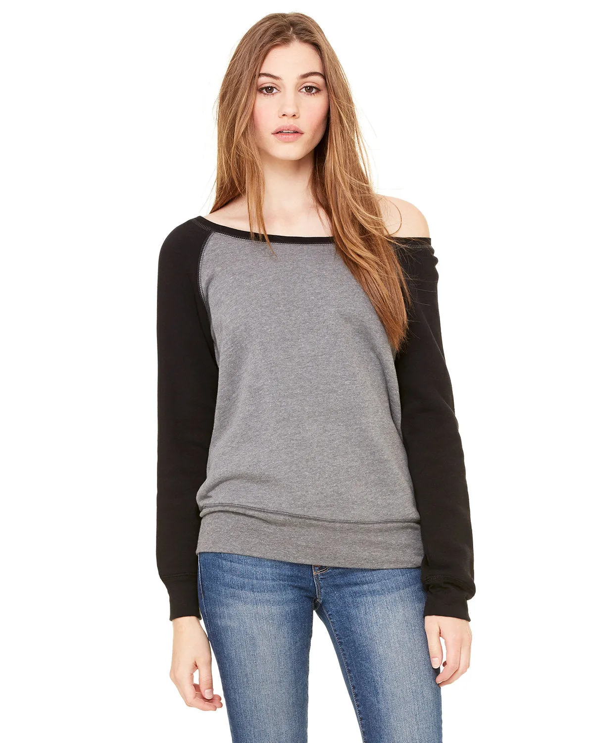Bella   Canvas 7501 Ladies' Sponge Fleece Wide Neck Sweatshirt