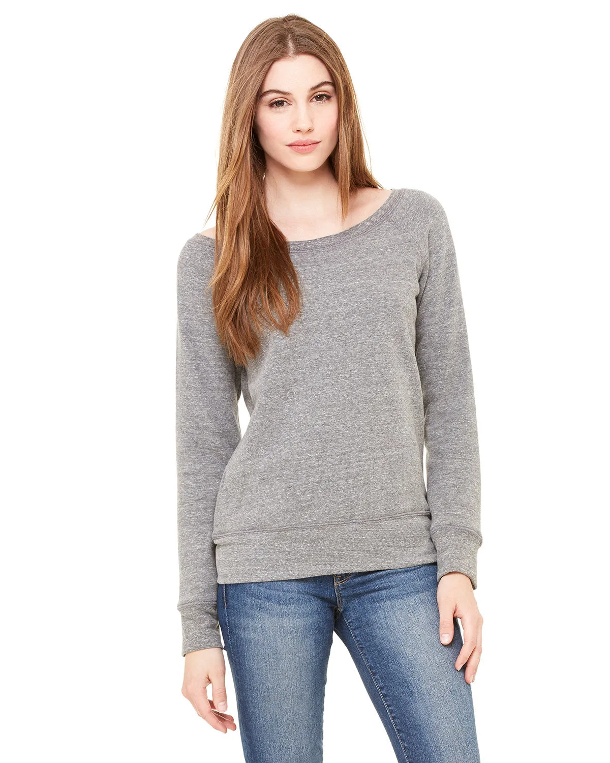 Bella   Canvas 7501 Ladies' Sponge Fleece Wide Neck Sweatshirt