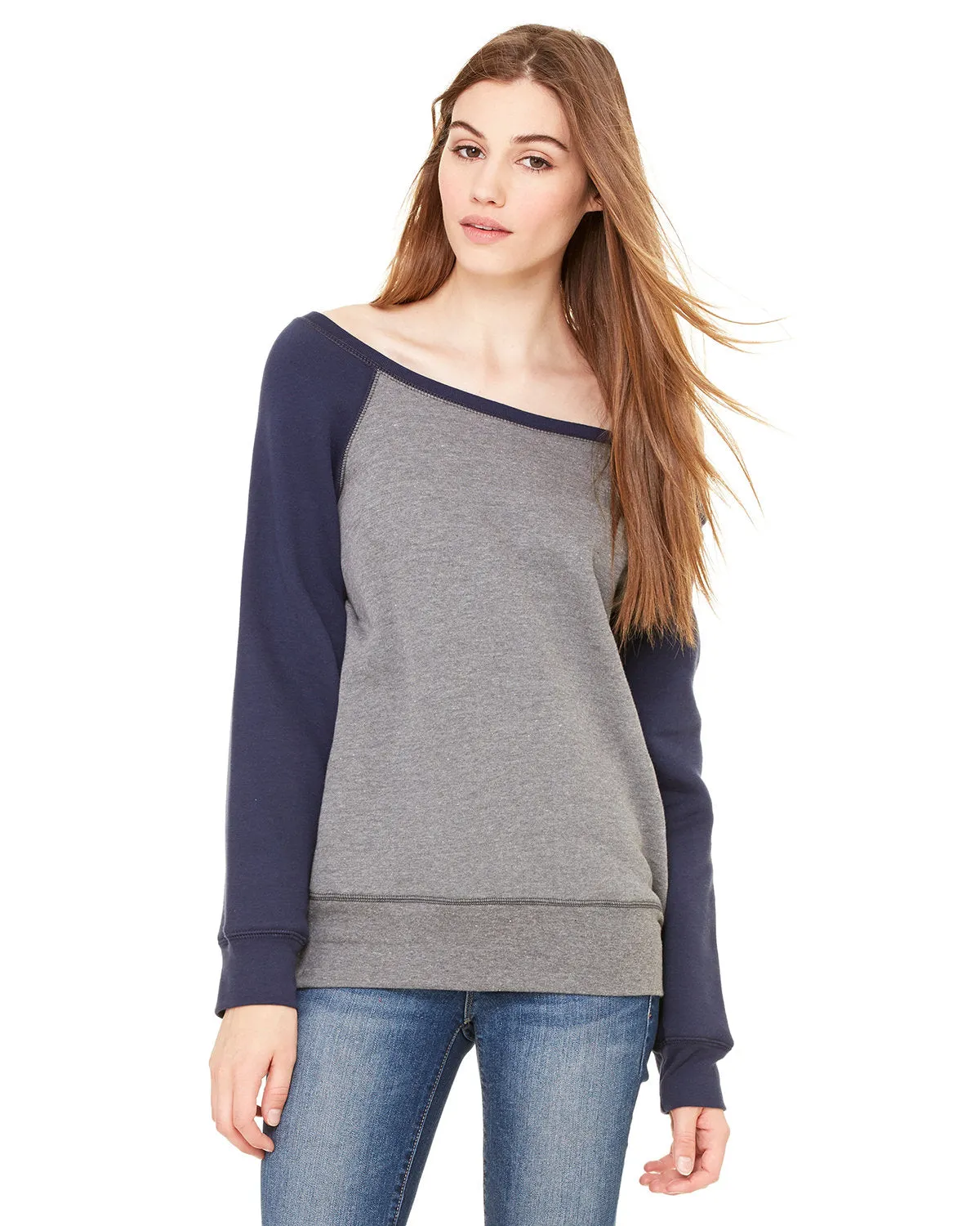 Bella   Canvas 7501 Ladies' Sponge Fleece Wide Neck Sweatshirt