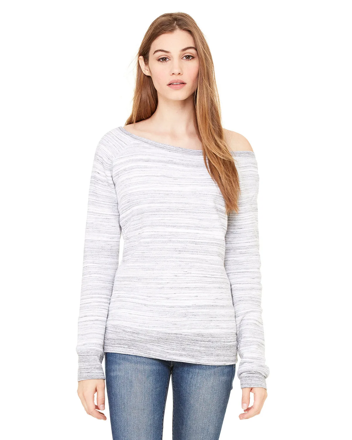 Bella   Canvas 7501 Ladies' Sponge Fleece Wide Neck Sweatshirt