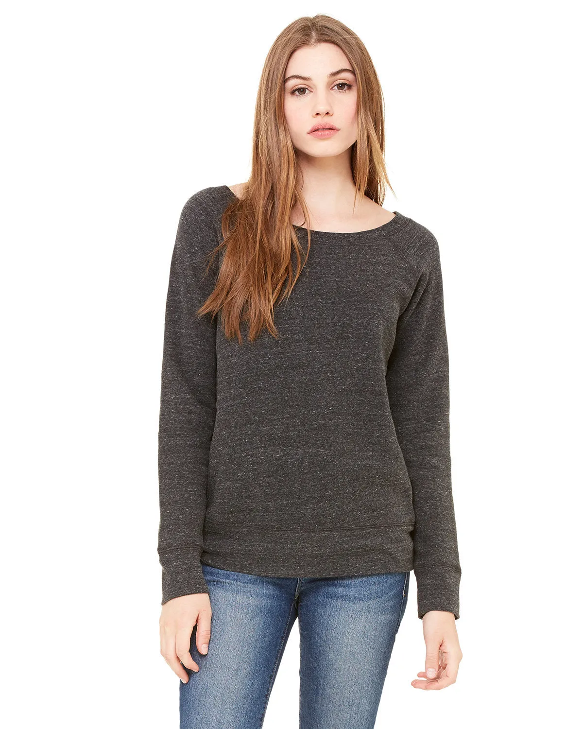 Bella   Canvas 7501 Ladies' Sponge Fleece Wide Neck Sweatshirt
