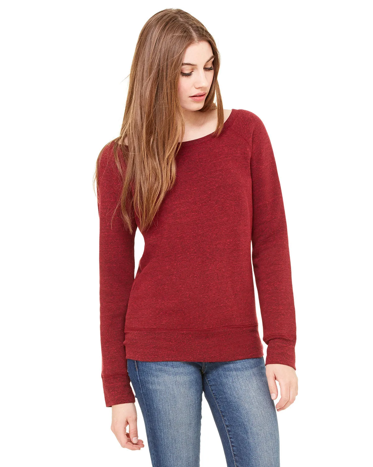 Bella   Canvas 7501 Ladies' Sponge Fleece Wide Neck Sweatshirt
