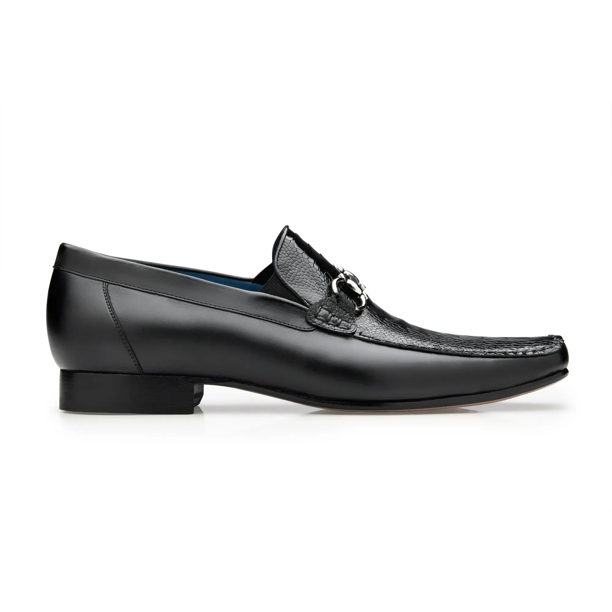 Belvedere Exotic Skin Shoes Belvedere Bruno in Black Genuine Ostrich Leg and Italian Calf Loafers