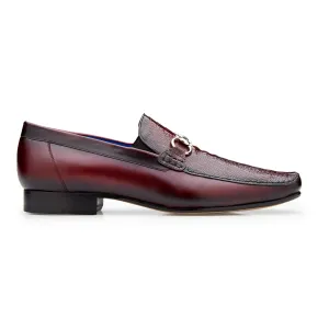 Belvedere Exotic Skin Shoes Belvedere Bruno in Dark Burgundy Genuine Ostrich Leg and Italian Calf Loafers