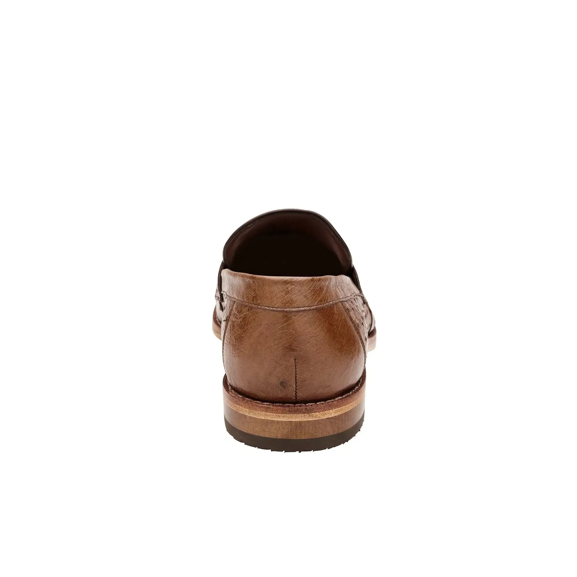 Belvedere Exotic Skin Shoes Belvedere Espada in Tabac Ostrich Quill Penny Loafers