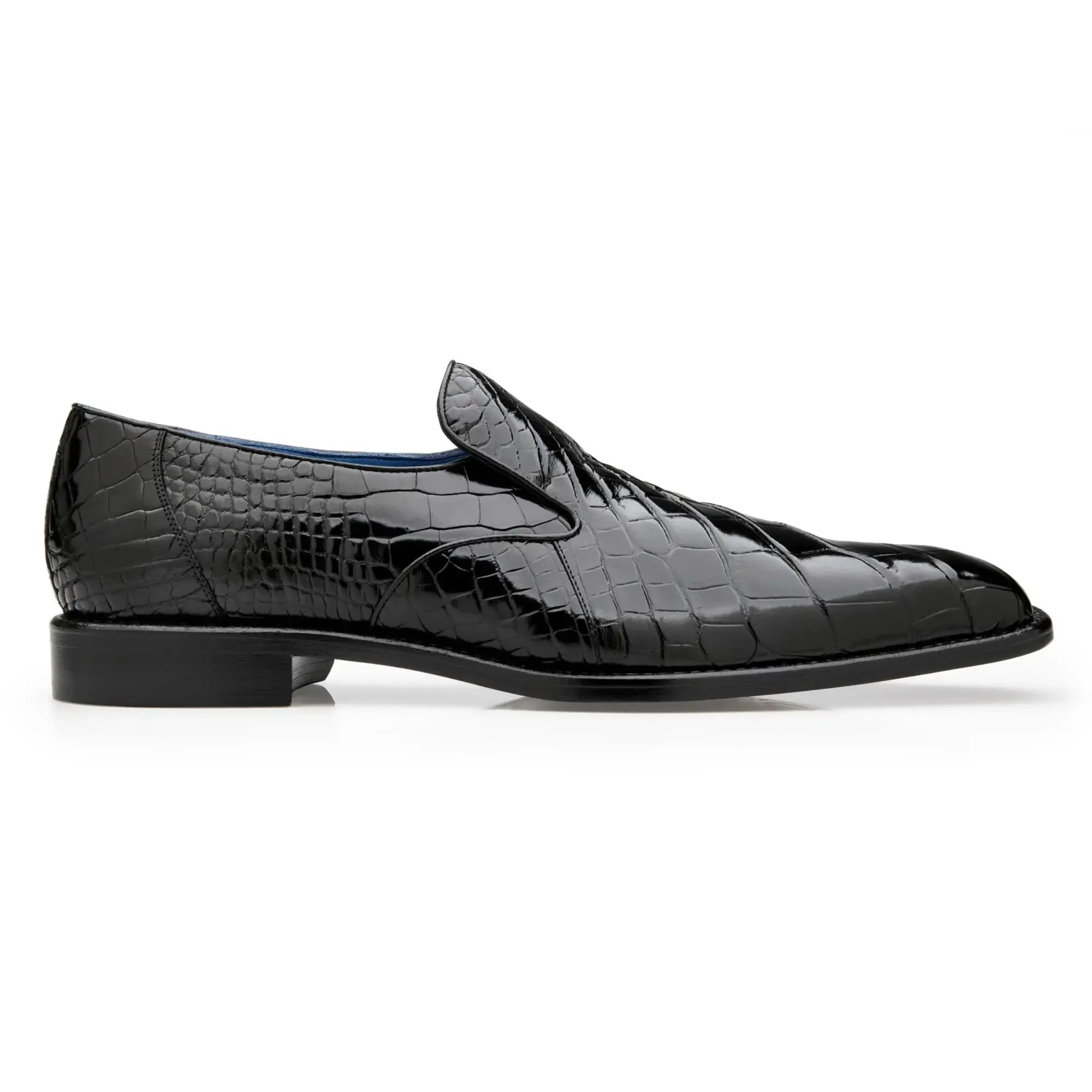 Belvedere Exotic Skin Shoes Belvedere Genova in Black Genuine American Alligator Loafers