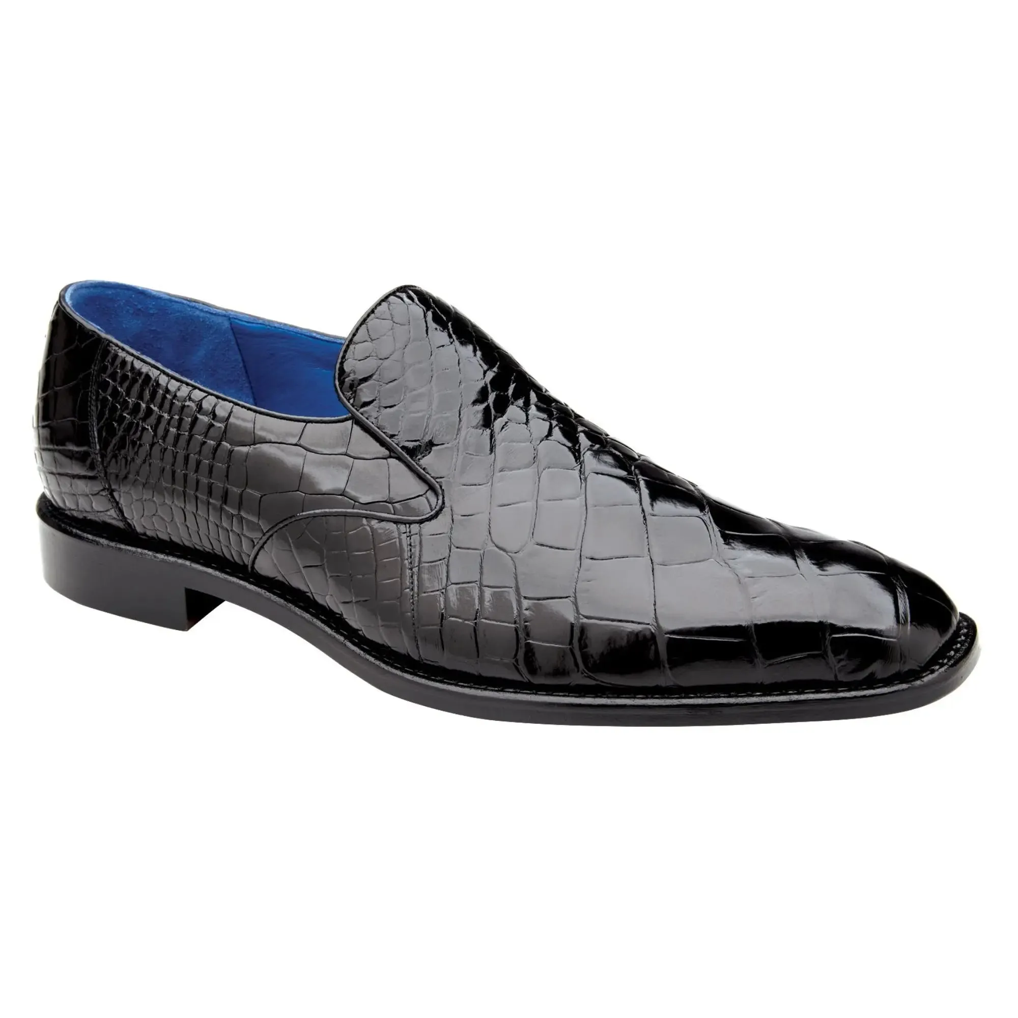 Belvedere Exotic Skin Shoes Belvedere Genova in Black Genuine American Alligator Loafers