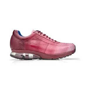 Belvedere Exotic Skin Shoes Belvedere George in Multi Rose Genuine Ostrich Hand-painted Sneakers