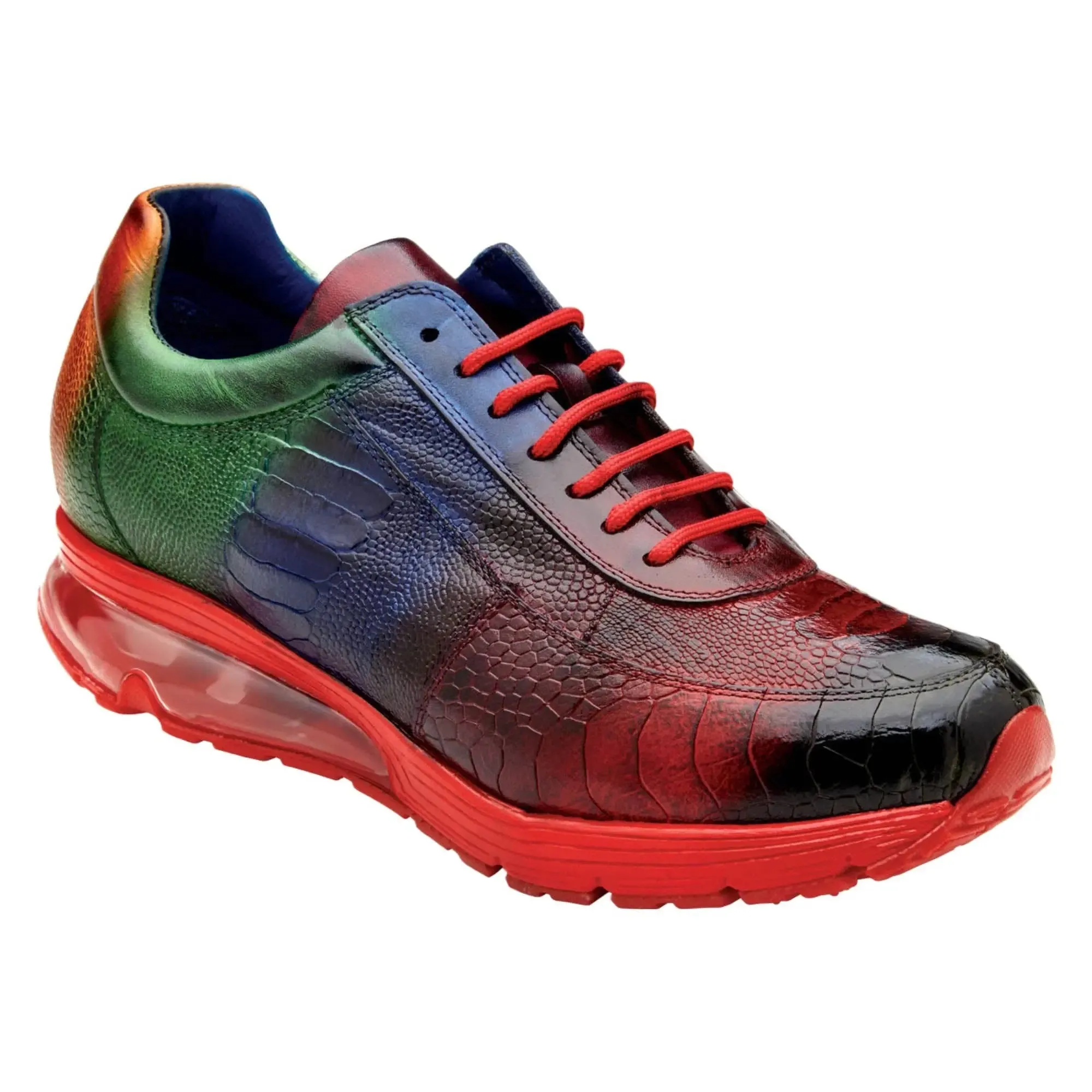 Belvedere Exotic Skin Shoes Belvedere George in Multicolor Genuine Ostrich Hand-painted Sneakers