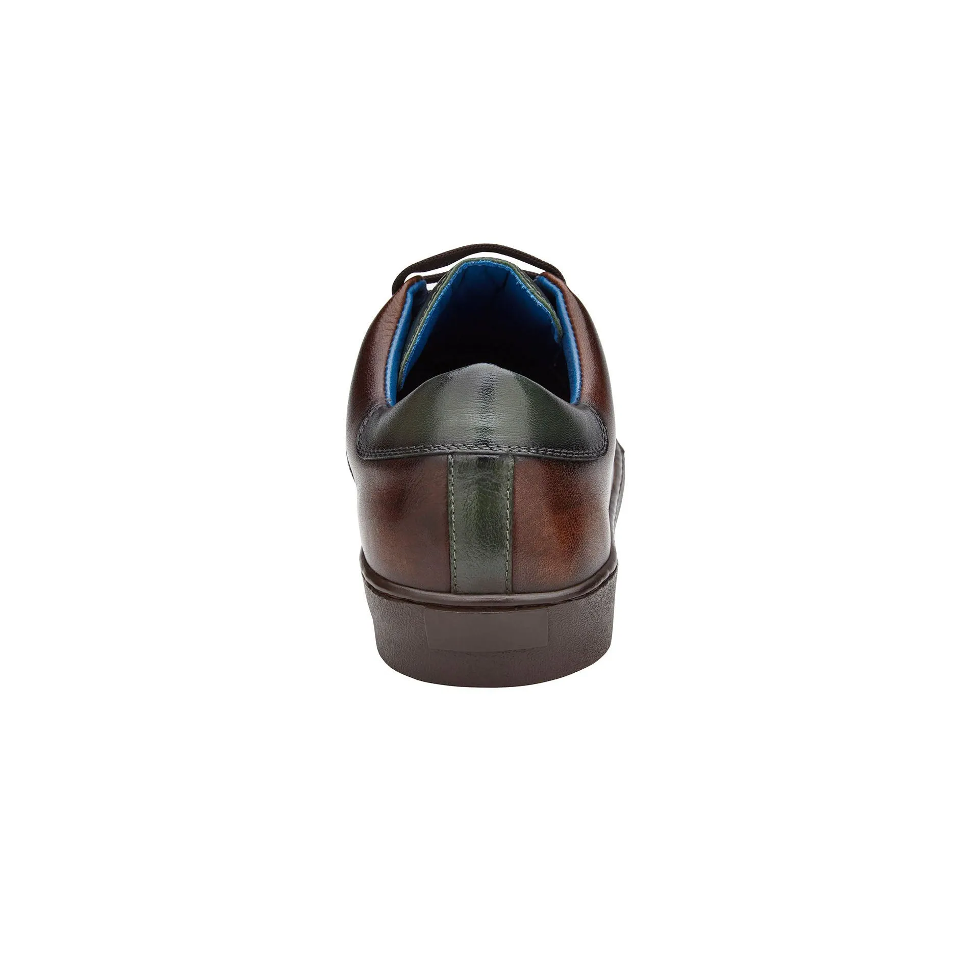 Belvedere Exotic Skin Shoes Belvedere Stone in Chocolate Brown / Forest Ostrich & Italian Leather Sneakers
