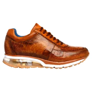 Belvedere Exotic Skin Shoes Belvedere Todd in Antique Brandy Genuine Ostrich Sneakers