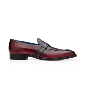 Belvedere Exotic Skin Shoes Belvedere Tornado in Antique Burgundy American Alligator and Italian Calf Leather Loafers