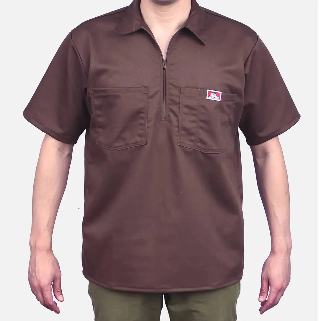 Ben Davis Short Sleeve 1/2 Zip - Walnut Ben Davis Clothing