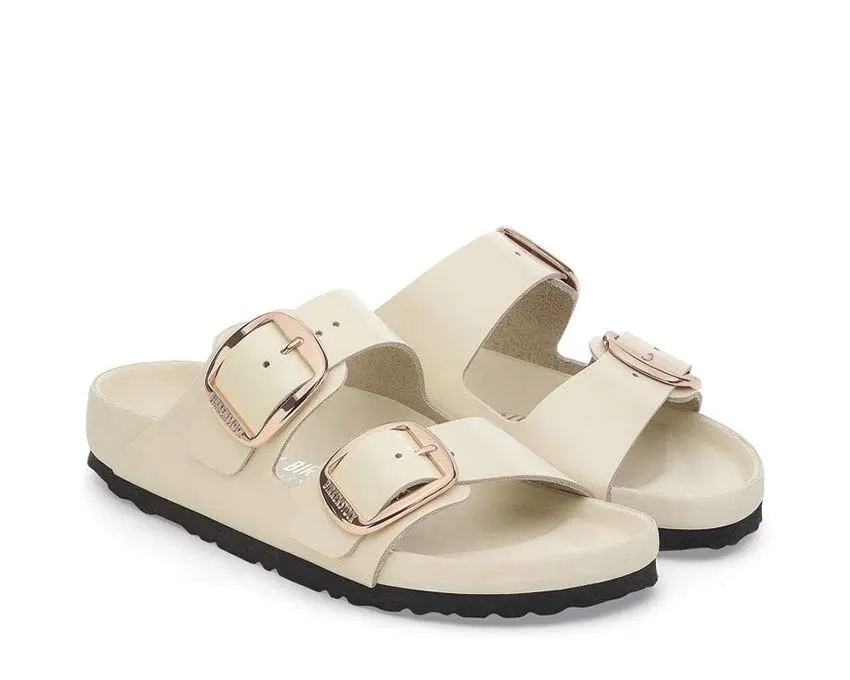 Birkenstock Arizona Big Buckle Natural Leather Patent Shoes_Birkenstock