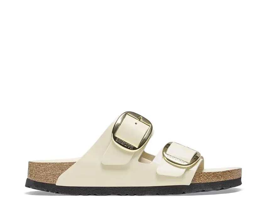 Birkenstock Arizona Big Buckle Natural Leather Patent Shoes_Birkenstock