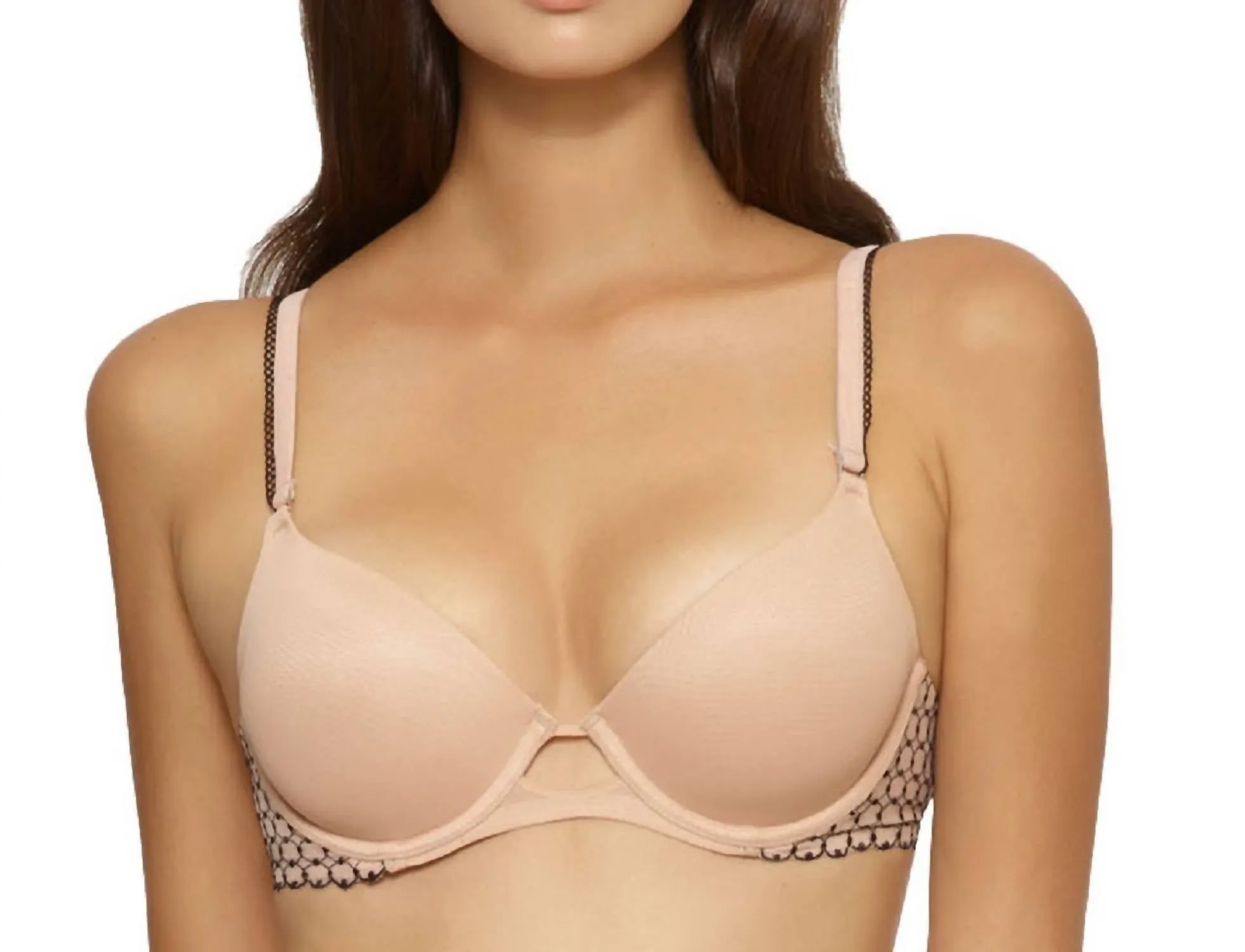 Bissette Demi Contour Bra In Nude/black