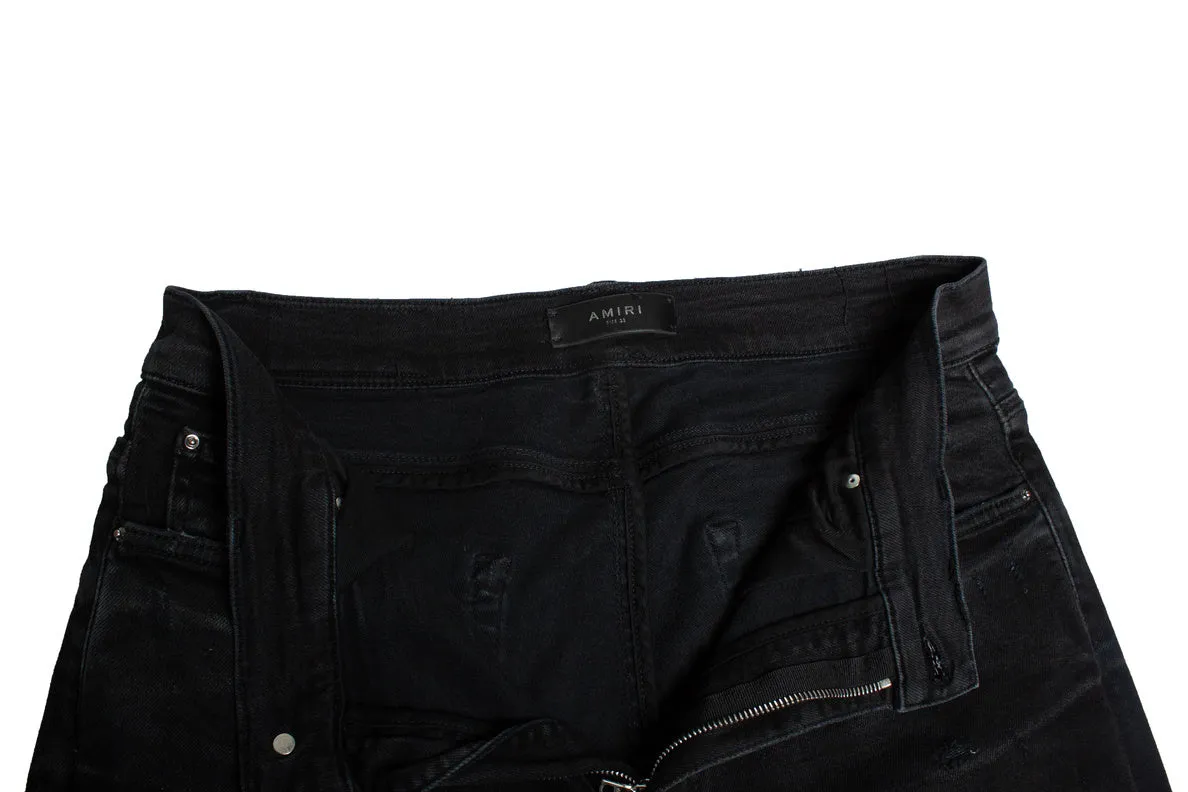 black distressed jeans