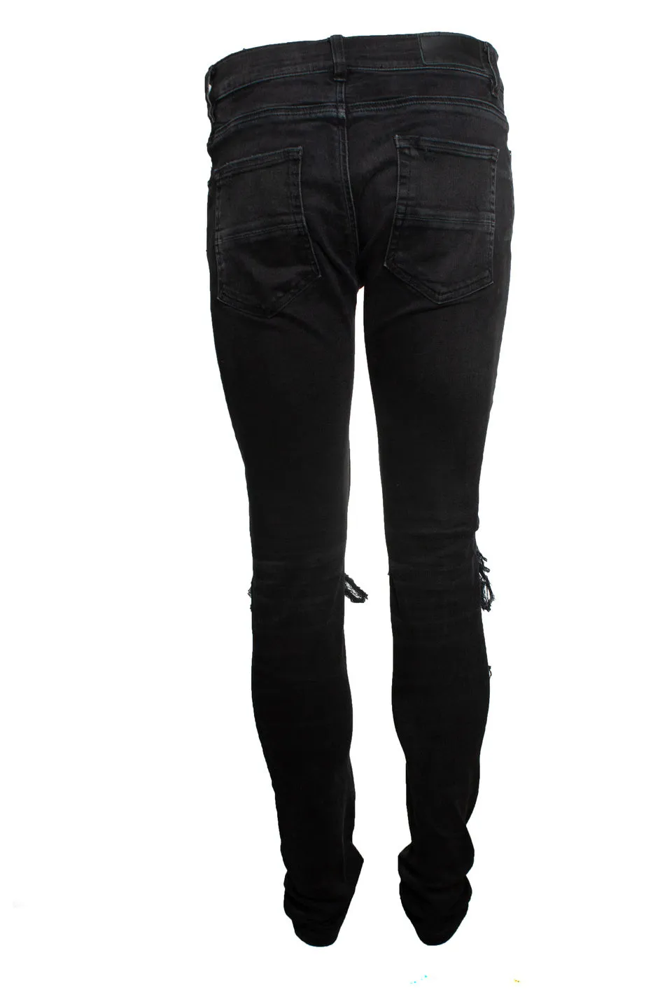 black distressed jeans