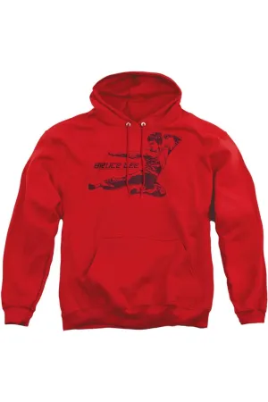 Bruce Lee Line Kick Adult Pull Over Hoodie