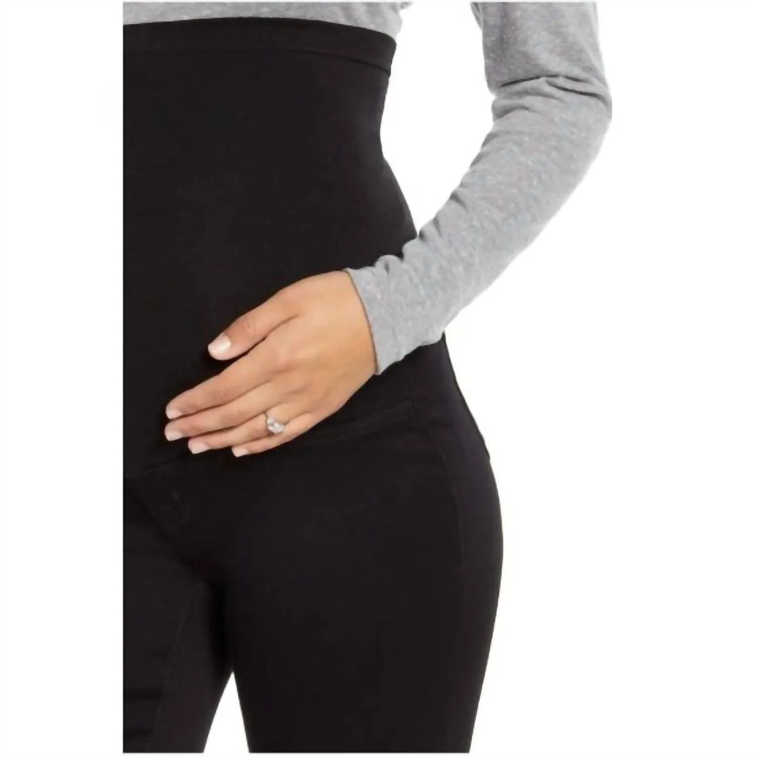 Butter Ankle Slit Maternity Jeans In Black