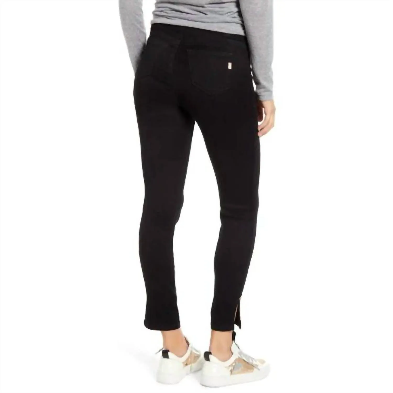Butter Ankle Slit Maternity Jeans In Black