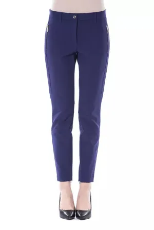 BYBLOS Blue Polyester Women's Pants