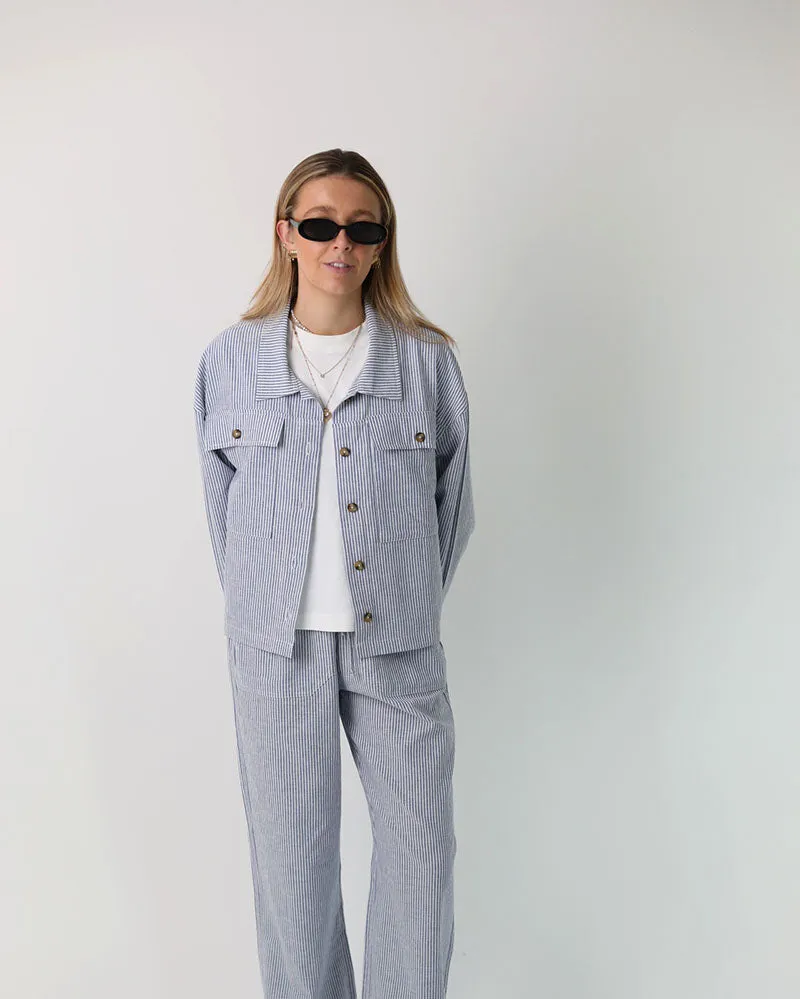 Byron Jacket | Blue Pin Stripe