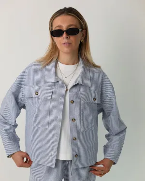Byron Jacket | Blue Pin Stripe