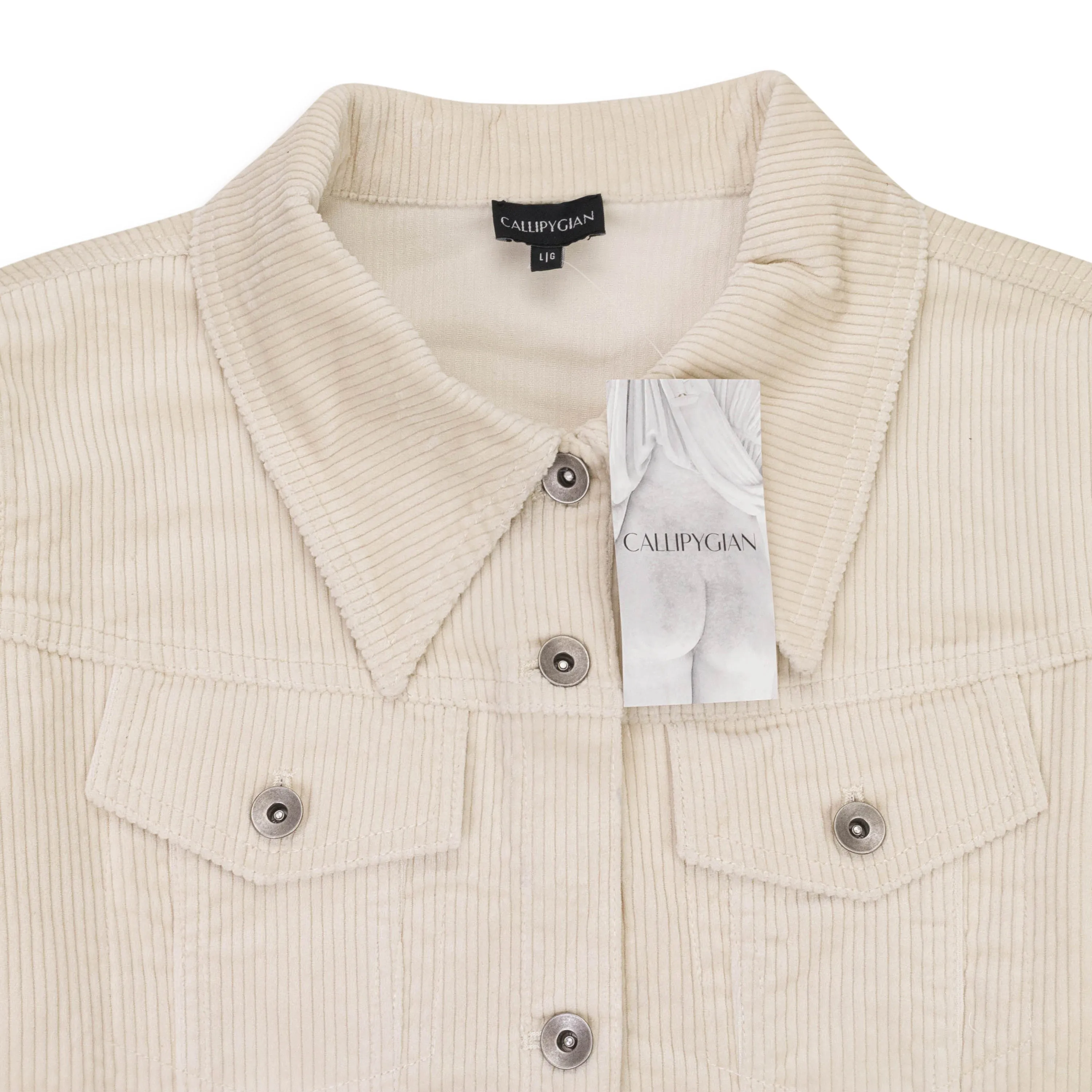 CALLIPYGIAN STRETCH OFF WHITE CORDUROY JACKET