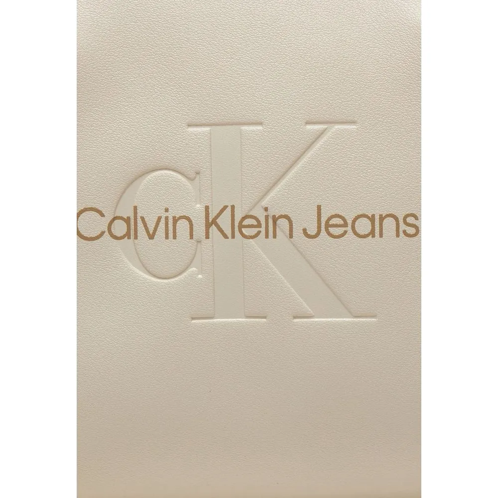 Calvin Klein Jeans Beige Synthetic Leather Handbag