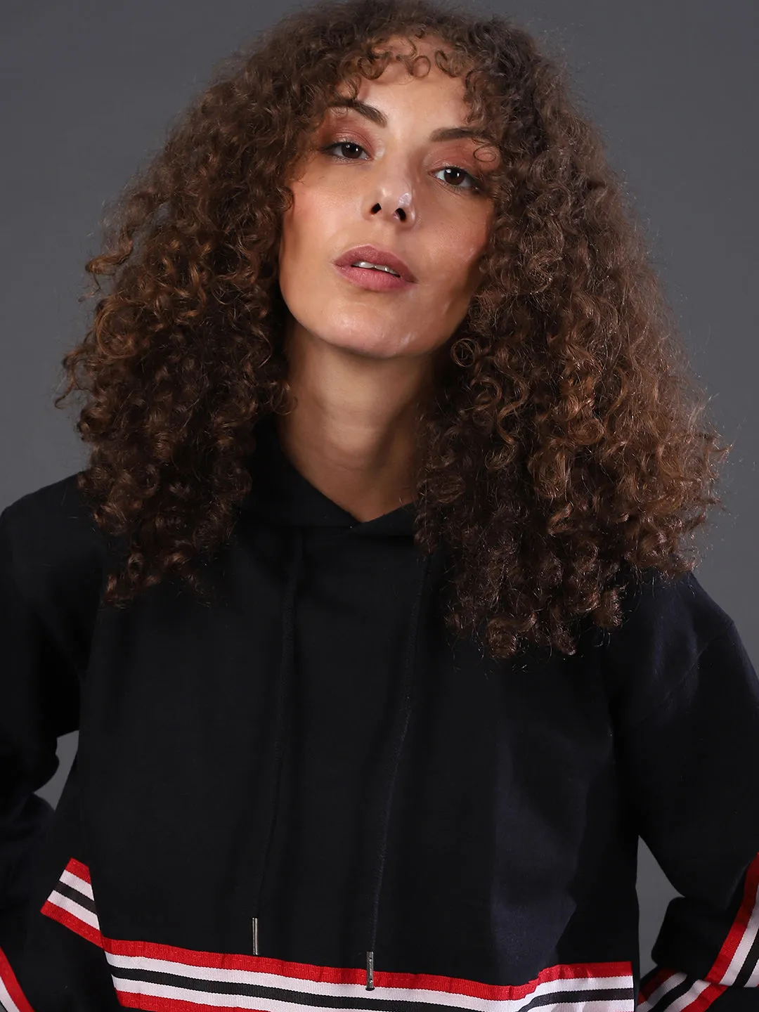 Campus Sutra Women Striped Stylish Casual Sweatshirts