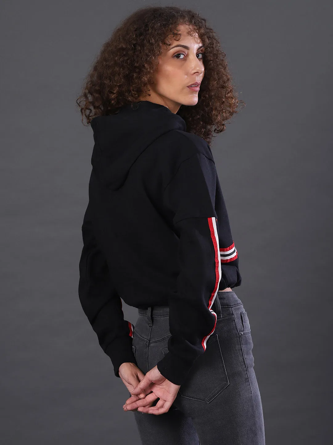 Campus Sutra Women Striped Stylish Casual Sweatshirts