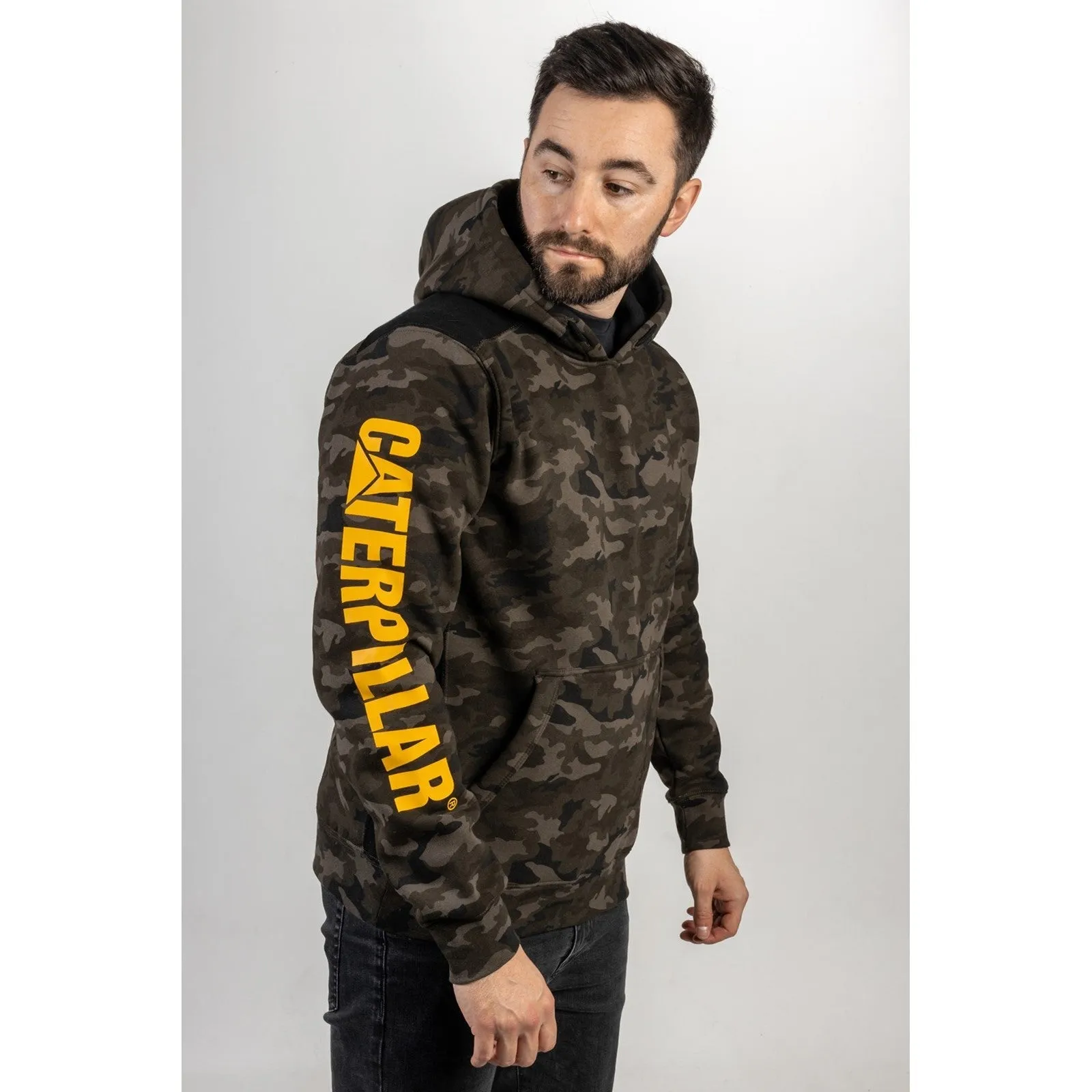 Caterpillar Logo Panel Hooded Sweatshirt Caterpillar