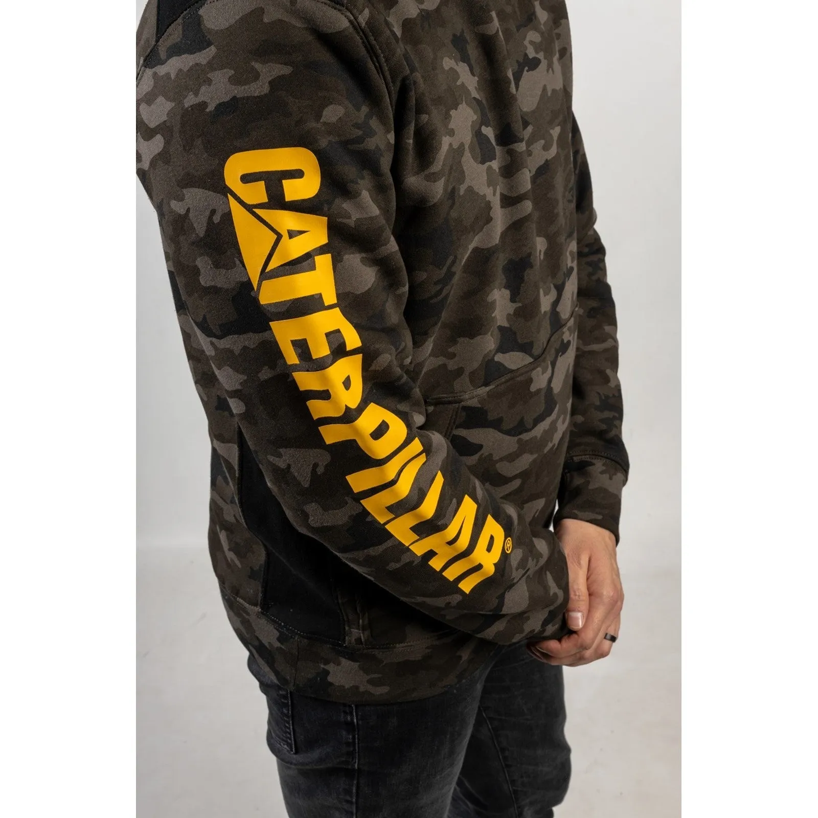Caterpillar Logo Panel Hooded Sweatshirt Caterpillar