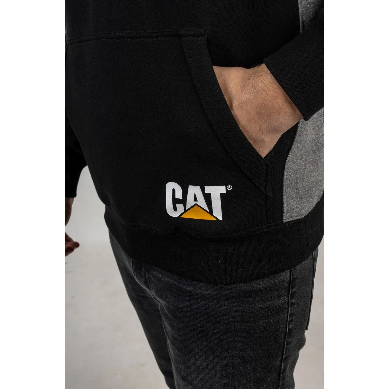 Caterpillar Logo Panel Hooded Sweatshirt Caterpillar