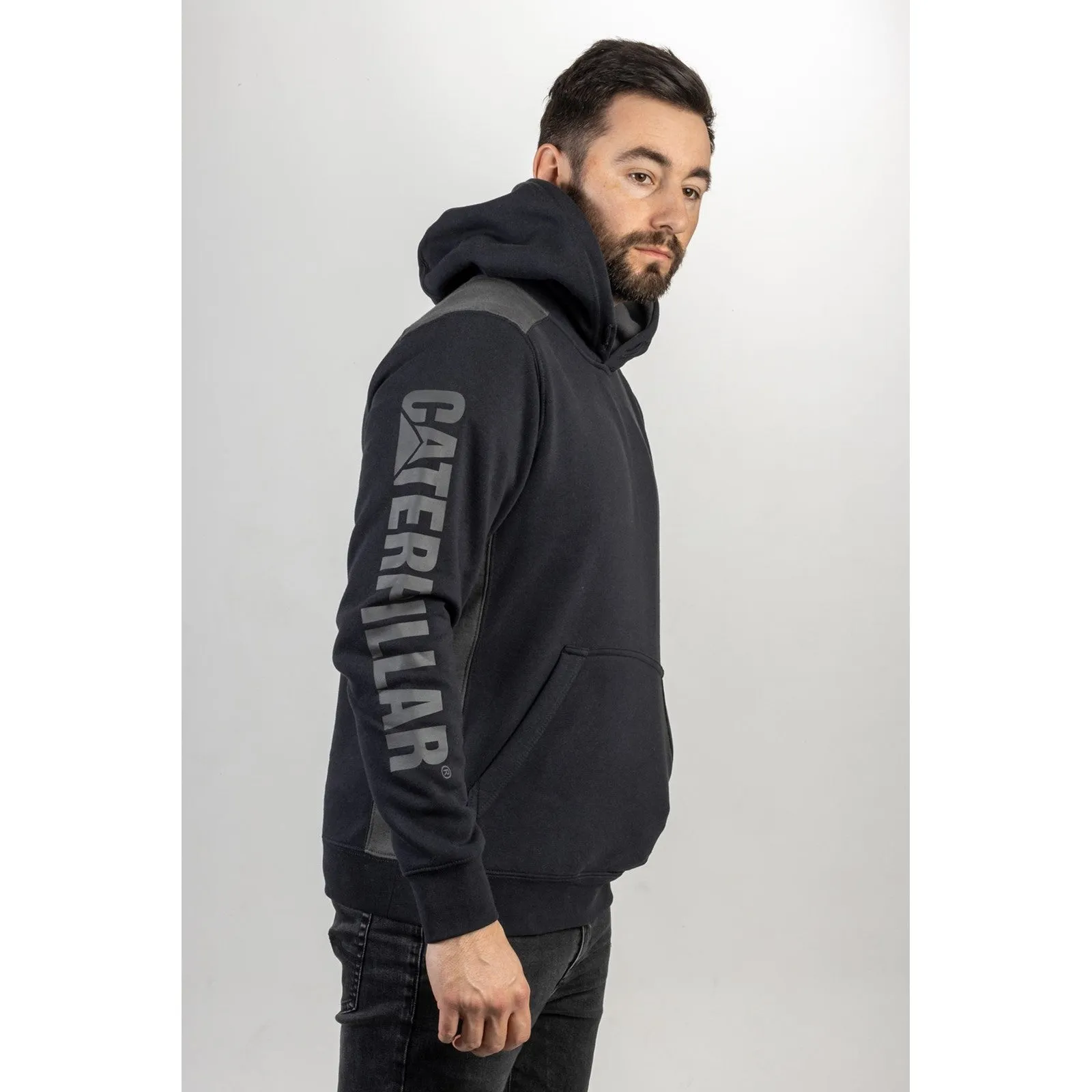 Caterpillar Logo Panel Hooded Sweatshirt Caterpillar